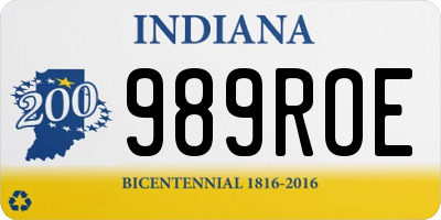 IN license plate 989ROE