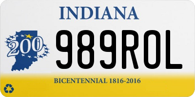 IN license plate 989ROL