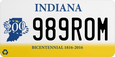 IN license plate 989ROM