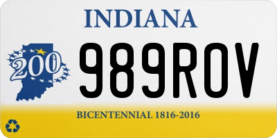 IN license plate 989ROV