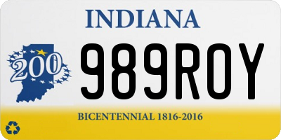 IN license plate 989ROY