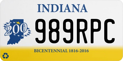 IN license plate 989RPC