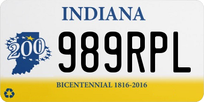 IN license plate 989RPL