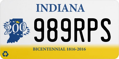 IN license plate 989RPS