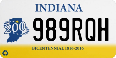 IN license plate 989RQH