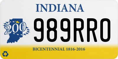 IN license plate 989RRO