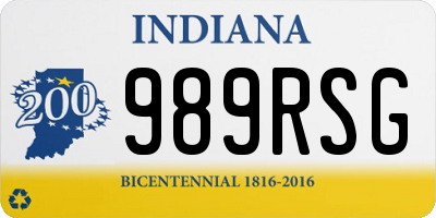 IN license plate 989RSG