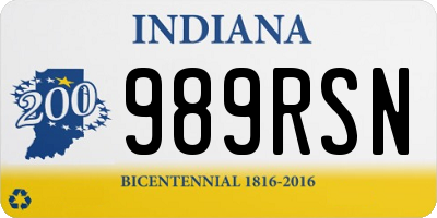 IN license plate 989RSN