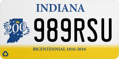 IN license plate 989RSU