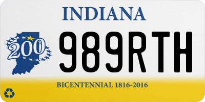 IN license plate 989RTH