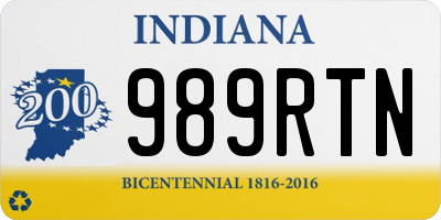 IN license plate 989RTN