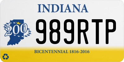 IN license plate 989RTP