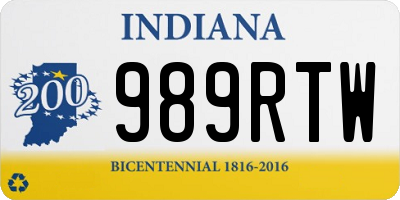 IN license plate 989RTW