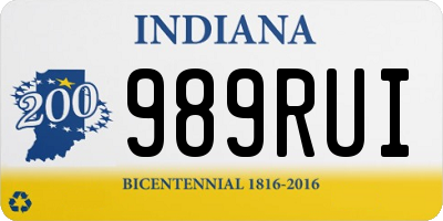 IN license plate 989RUI