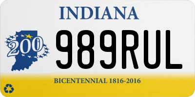 IN license plate 989RUL