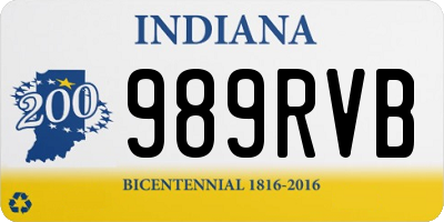 IN license plate 989RVB