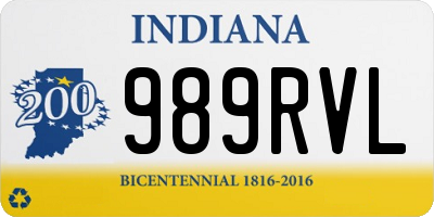 IN license plate 989RVL