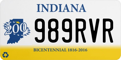 IN license plate 989RVR