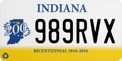 IN license plate 989RVX