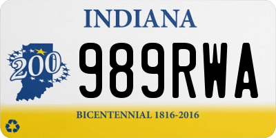 IN license plate 989RWA