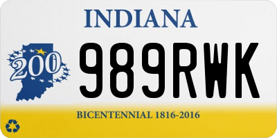 IN license plate 989RWK