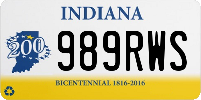 IN license plate 989RWS