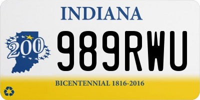 IN license plate 989RWU