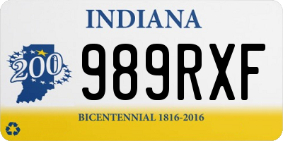 IN license plate 989RXF