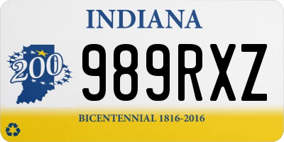IN license plate 989RXZ