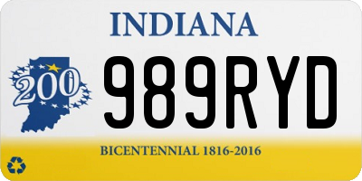 IN license plate 989RYD