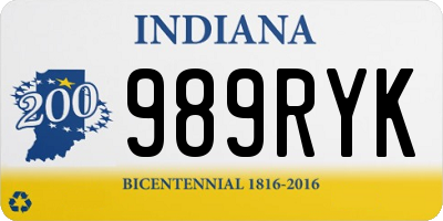 IN license plate 989RYK