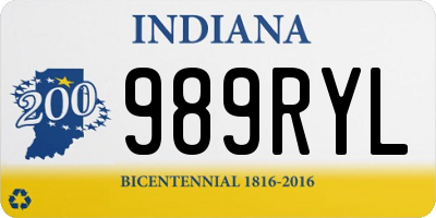 IN license plate 989RYL
