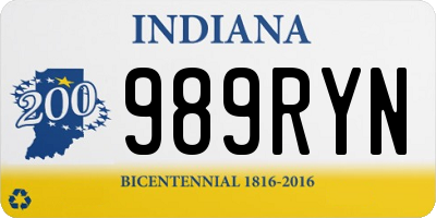 IN license plate 989RYN
