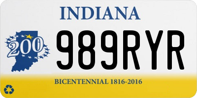 IN license plate 989RYR