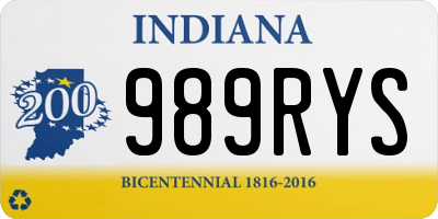 IN license plate 989RYS