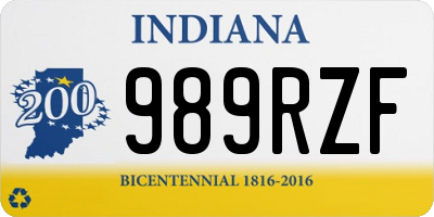 IN license plate 989RZF