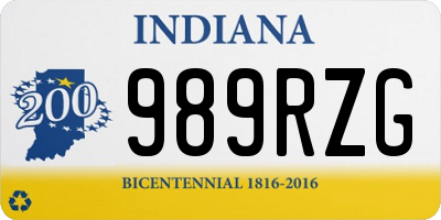 IN license plate 989RZG