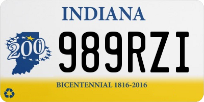 IN license plate 989RZI