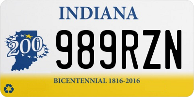 IN license plate 989RZN