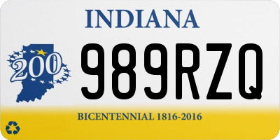 IN license plate 989RZQ