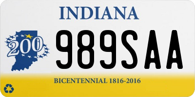 IN license plate 989SAA