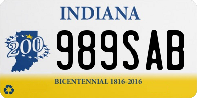 IN license plate 989SAB