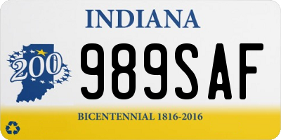 IN license plate 989SAF