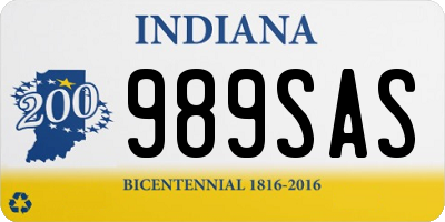 IN license plate 989SAS