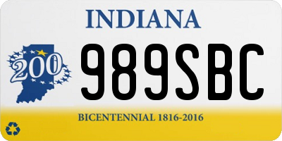 IN license plate 989SBC