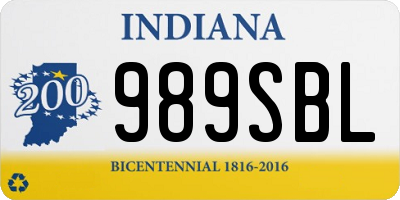 IN license plate 989SBL