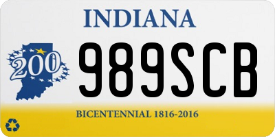 IN license plate 989SCB