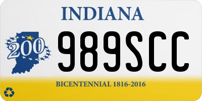 IN license plate 989SCC