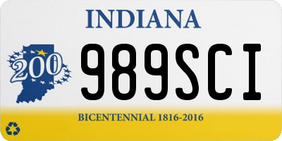 IN license plate 989SCI