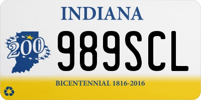 IN license plate 989SCL